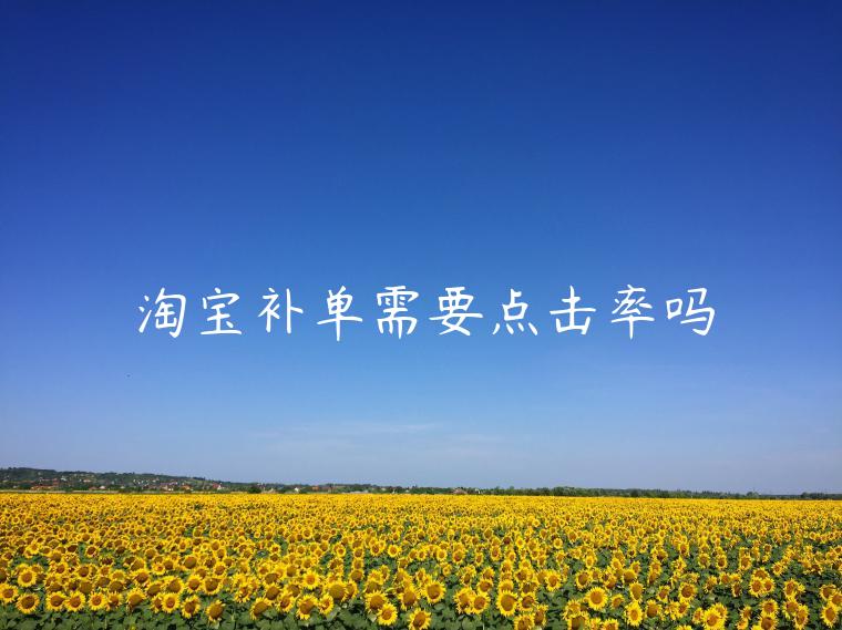 淘寶補(bǔ)單需要點(diǎn)擊率嗎